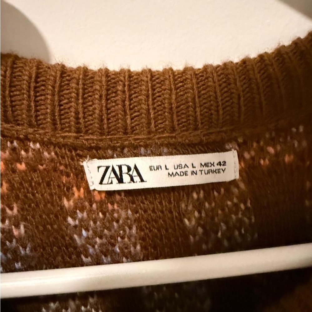 Zara Brown Knit Sweater - Picture 3 of 3